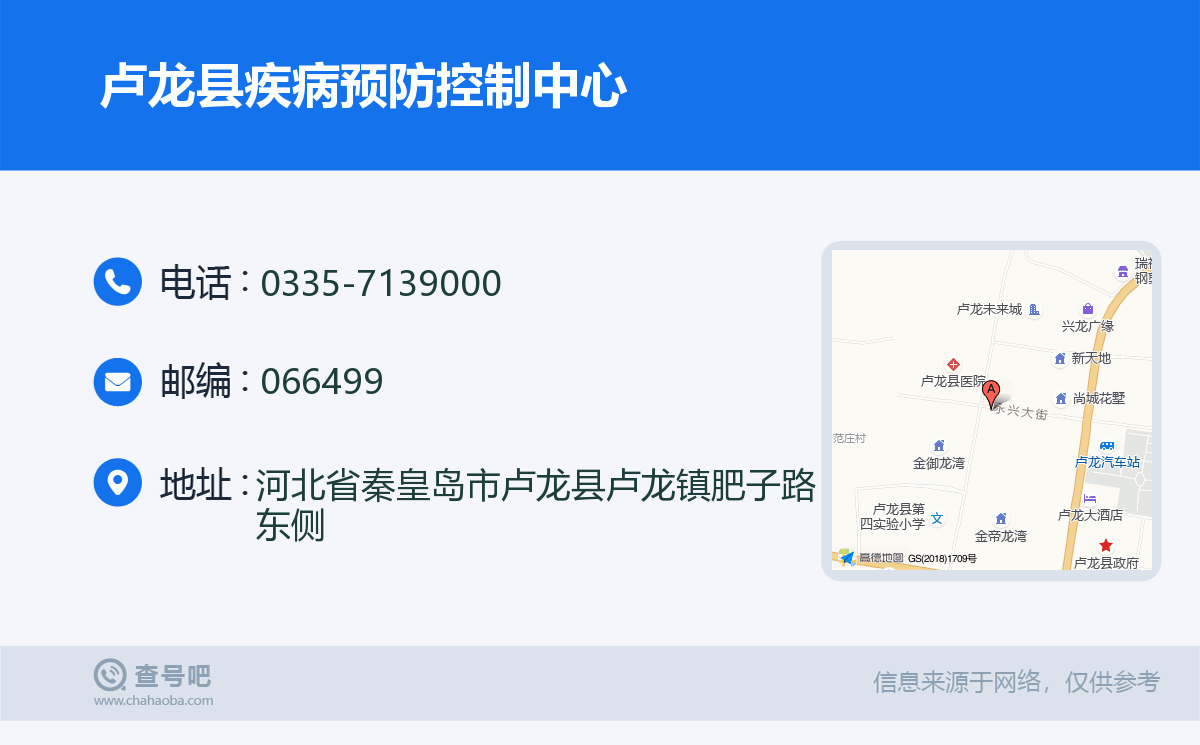 卢龙县疾病预防控制中心名片