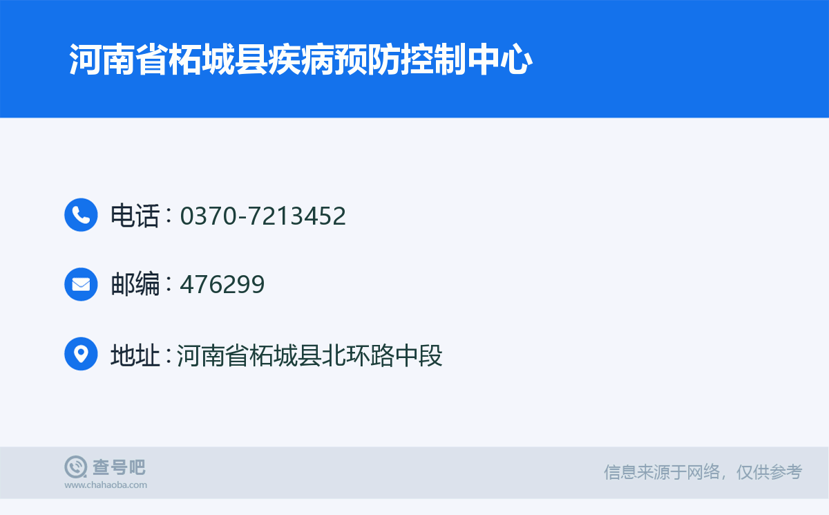 河南省柘城县疾病预防控制中心名片