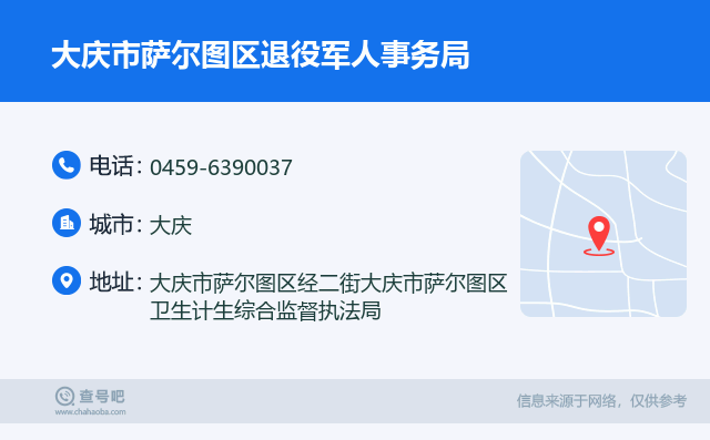 大庆市萨尔图区退役军人事务局名片